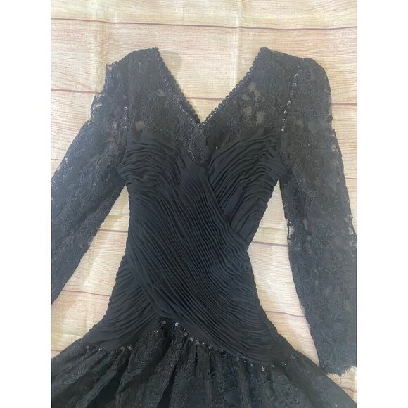 Vintage Jayna New York Black Long Sleeve Dress - XS - Picture 4 of 14